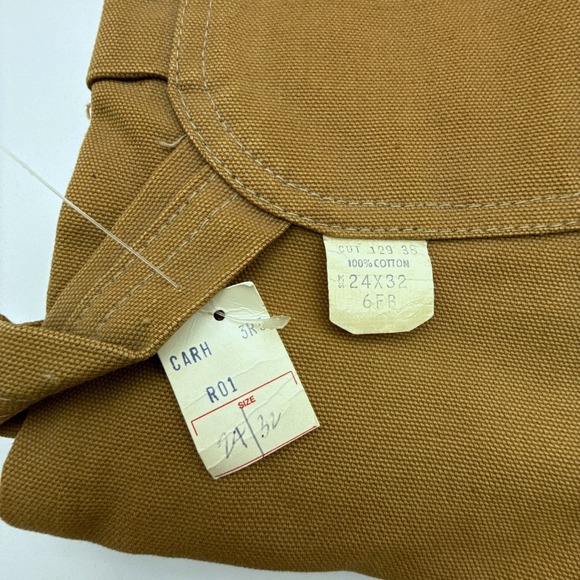 Vintage Carhartt R01 Brown Duck Canvas Bib Overalls 24x32 Mens Workwear